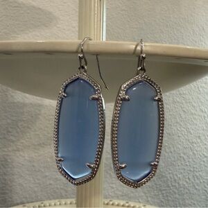 Kendra Scott Elle Silver and Translucent Blue Drop Earrings